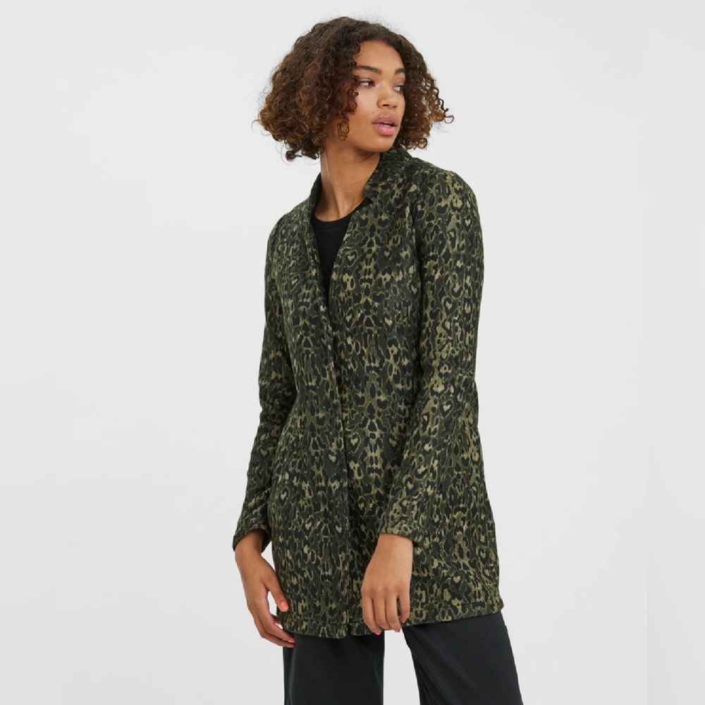 Vero Moda Green/Black Leopard Print Women's Jacket